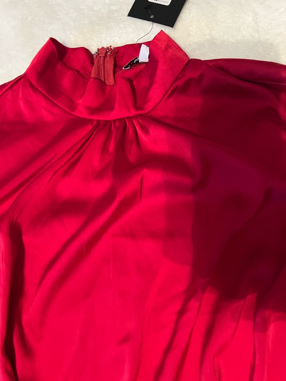 Fashion Nova Red Tiered Ruffle Sleeve Bodysuit - Picture 3 of 8